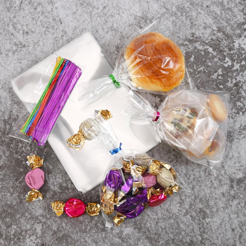 SOMIOCO 100 pcs Clear 5" x 7" Flat Cello Cellophane Bags Poly Treat Bags 1.4 mils for Gift Wrapping, Bakery, Cookie, Candies, Toast, Dessert, Party Favors Packaging - Image 5